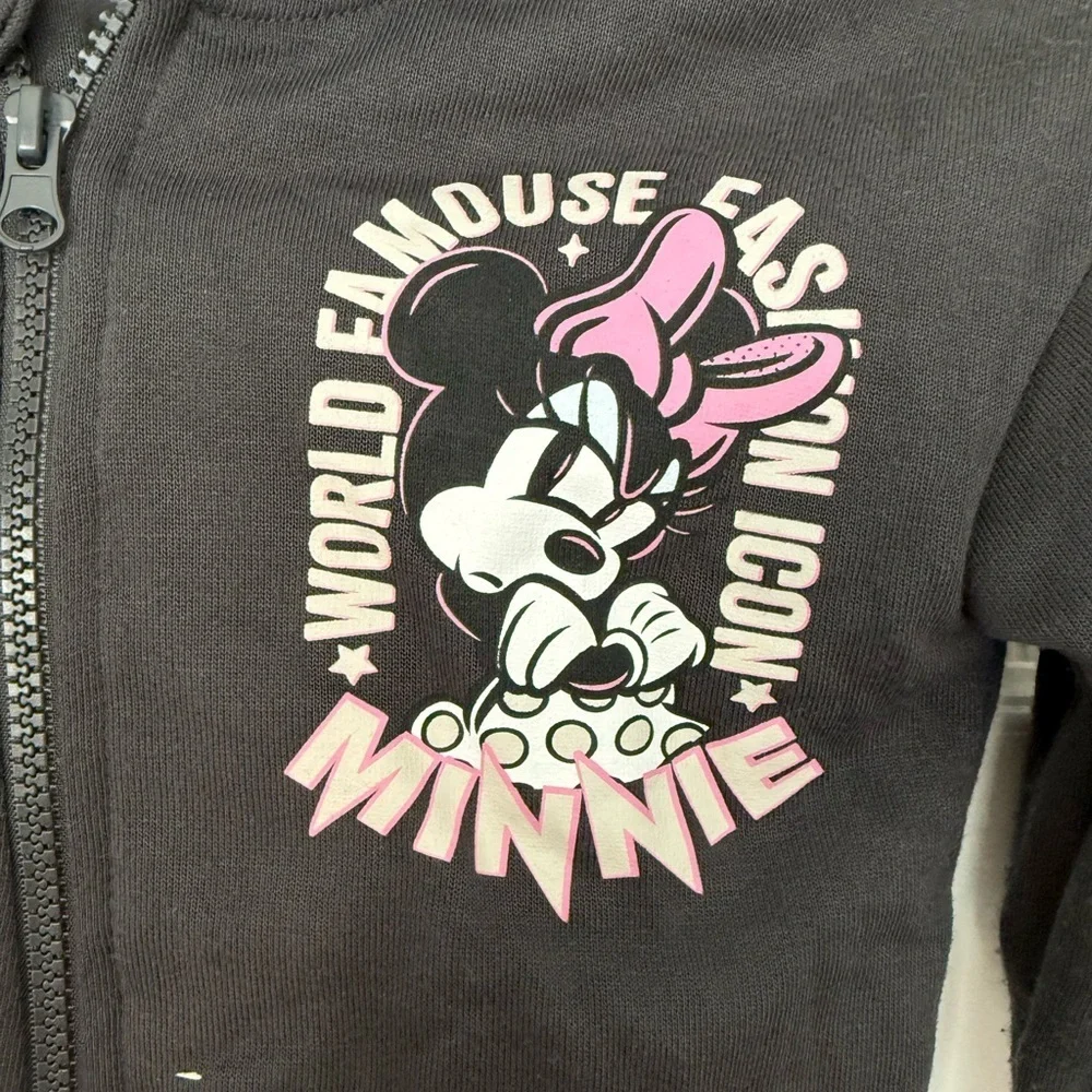 Disney Minnie Mouse Black and Pink Kids Hoodie